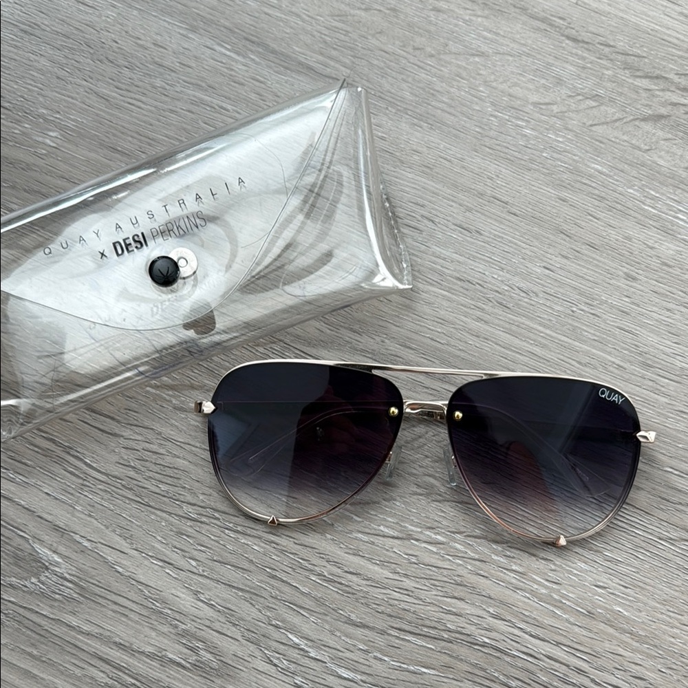 Quay Australia Gold Frame Sunglasses